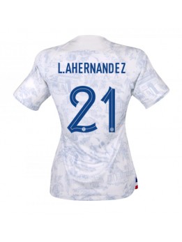 Billige Frankrike Lucas Hernandez #21 Bortedrakt Dame VM 2022 Kortermet